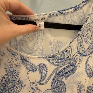 Westport Blue and Cream Paisley Blouse